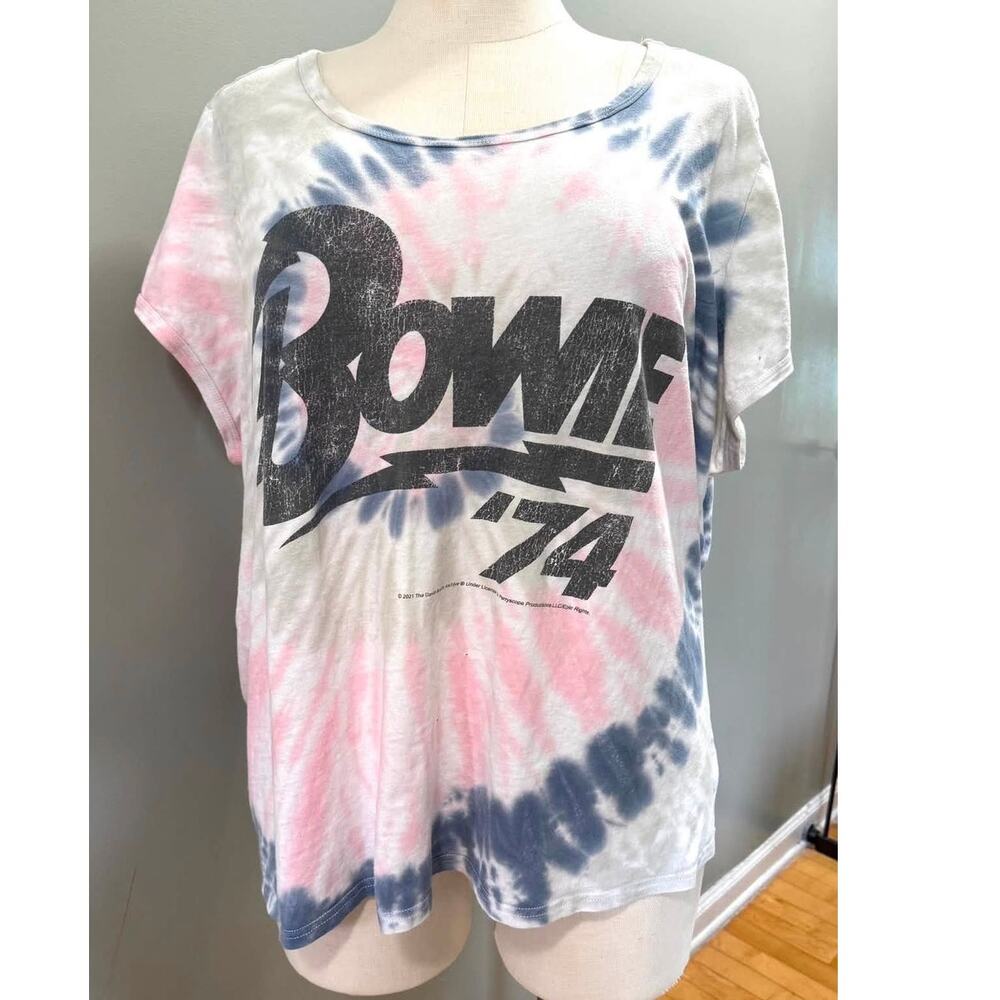 VERY WORN Torrid 4 David Bowie Tie Dye 1974 Rock Glam Punk Graphic T Shirt 4X